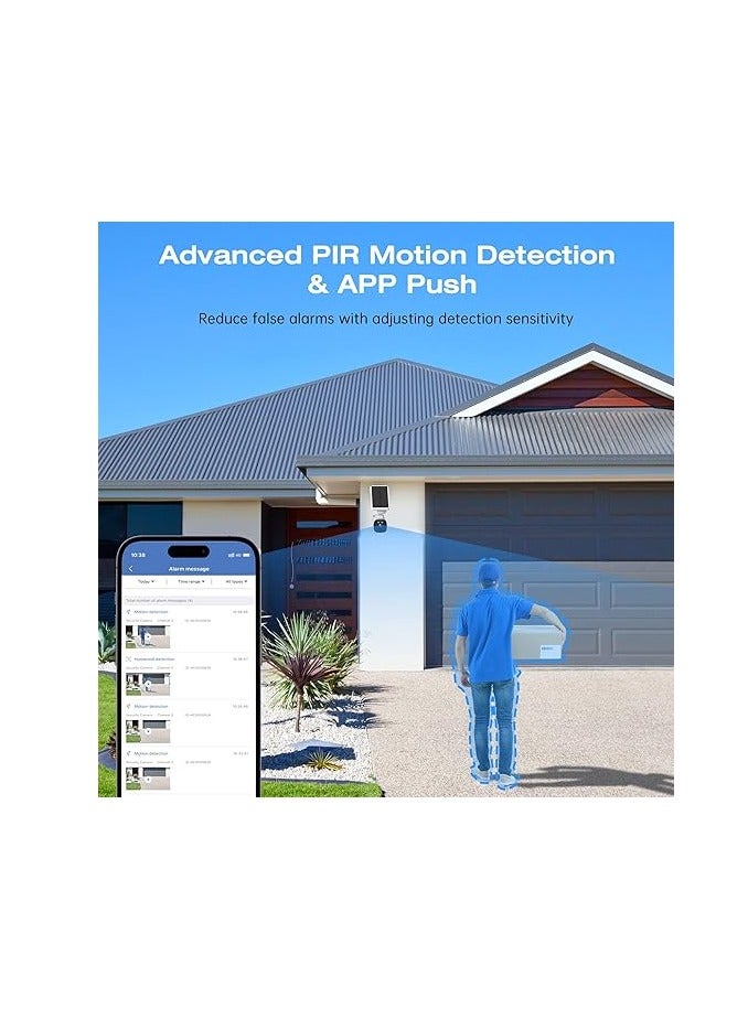 4MP Wireless Solar Outdoor Camera Kit with 2 External Batteries, Weatherproof, 2-Way Audio, Motion Detection for Home and Garden - Image 5