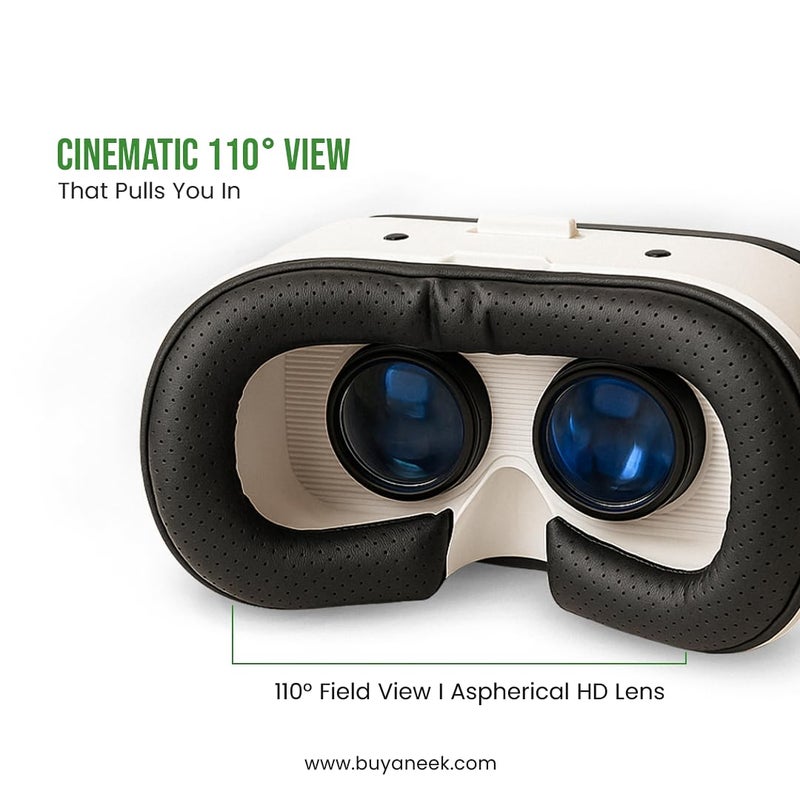 ANEEK VR Headset | Virtual Reality Headset with HD Aspherical Lenses & 110° View | Fits Android & iOS (4.7–6.5”) | Lightweight Build with Adjustable Comfort Straps - Image 3