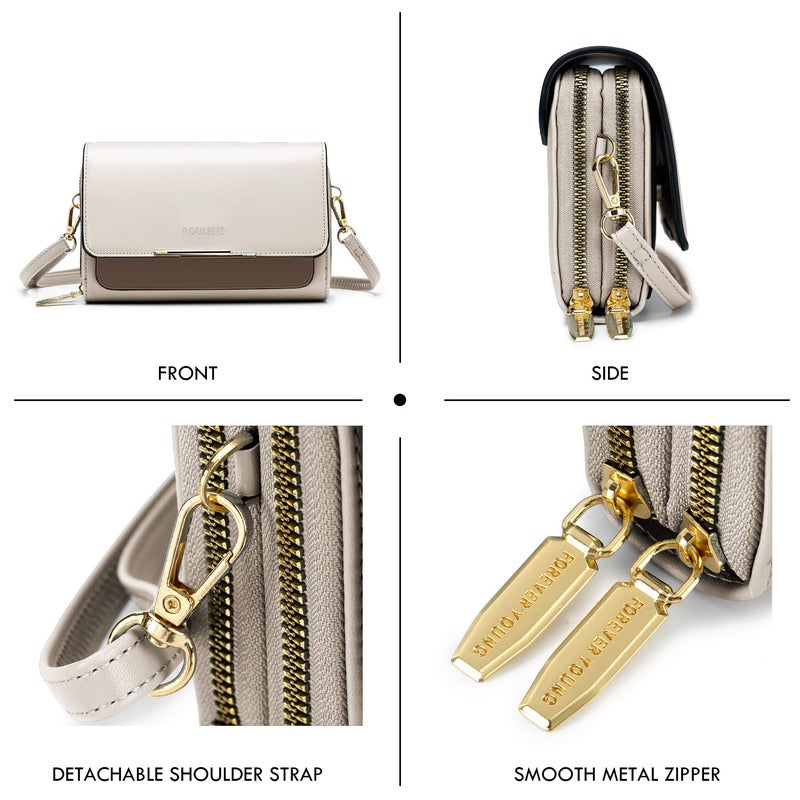 Roulens Small Crossbody Bag for Women,Cell Phone Purse Women's Shoulder Handbags Wallet Purse with Credit Card Slots - Image 2