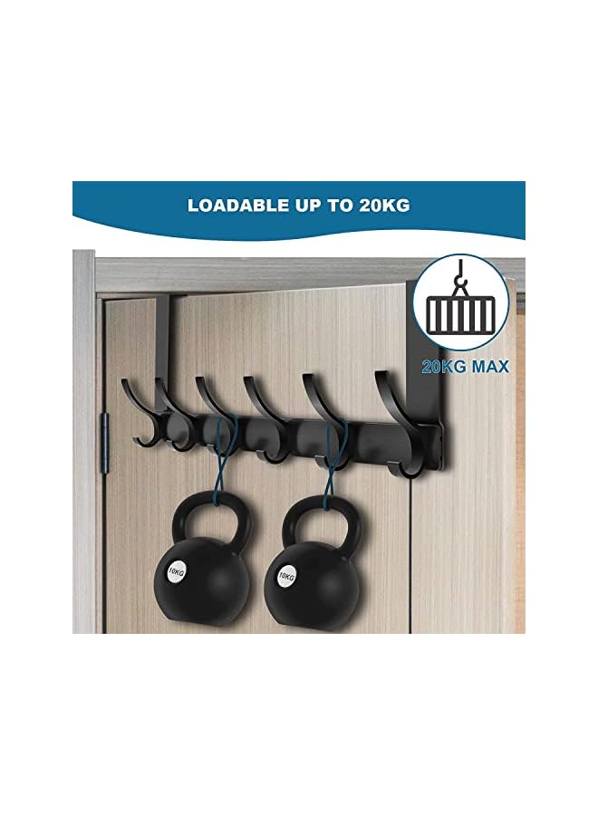 PROMASS Space Aluminum and Carbon Steel Door Hanger,Heavy Duty Over The Door Hooks,Over The Door Organizer for Hanging Clothes,Coats,Bags,Towels and Hat (Black) - Image 4