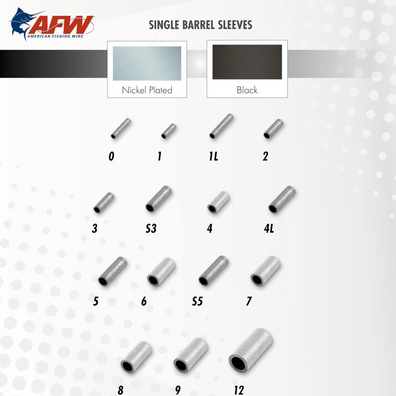 AFW American Fishing Wire Single Barrel Crimp Sleeves, Size #4/.071", Nickel, 1,000 pc - Image 3