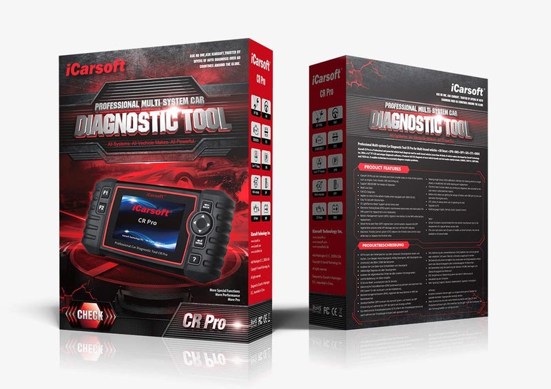 iCarsoft CR Pro MultiSystems Diagnostic Scan Tool for MultiBrand Vehicles Oil ResetEPBBMSSASETCBLDINJ