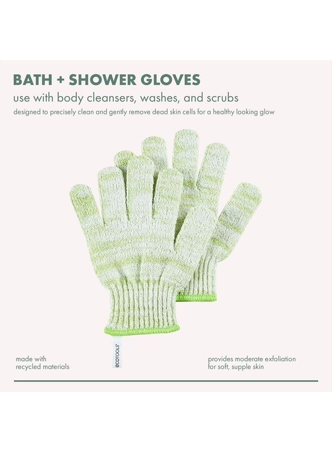 Ecotools Bath & Shower Gloves, Recycled Netting, Exfoliating, Gentle Cleansing for Whole Body, Use Before Self-Tanning, Removes Dry Skin, Dirt, & Impurities, Fits All Hands, 6 Pairs, 12 Gloves Total - Image 3