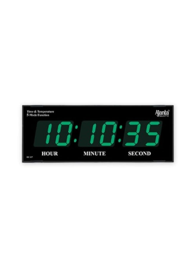 Ajanta Quartz Digital Wall Clock – Green LED Display – 41.9 x 20.3 x 10.2 cm – Stylish Digital Timepiece for Home, Office, Living Room & Study (Model 127-Green) - Image 1