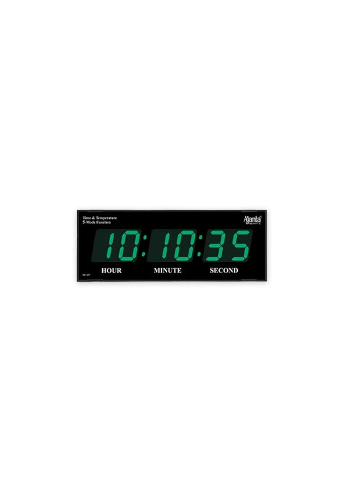 Ajanta Quartz Digital Wall Clock – Green LED Display with Battery Backup, Electric Powered, Accurate Quartz Timekeeping – Modern Plastic Wall Clock for Home & Office (Model 127-Green) - Image 1