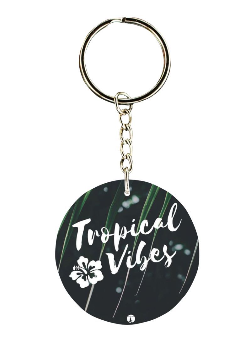 Double Sided English Phrases Printed Keychain