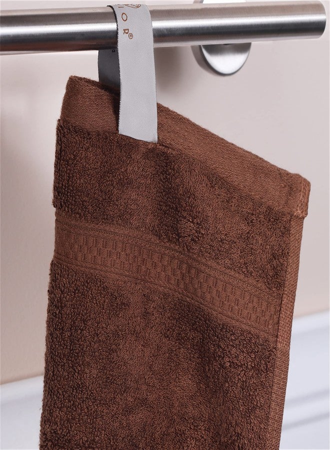 Superior Bath Towel Set, Rayon from Bamboo Cotton Blend, Ideal for Bathroom, Guest Bathroom, and Beach, Modern Style with Solid Dobby Border, Includes 4 Pieces; Bath Towels, Cocoa - Image 2