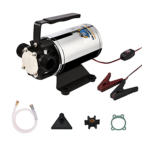 LilMonster Water Transfer Pump 12V 330GPH, LilMonster Auto Portable Electric Utility Water Pump Self-Primingwith Suction Hose Kit - Image 1