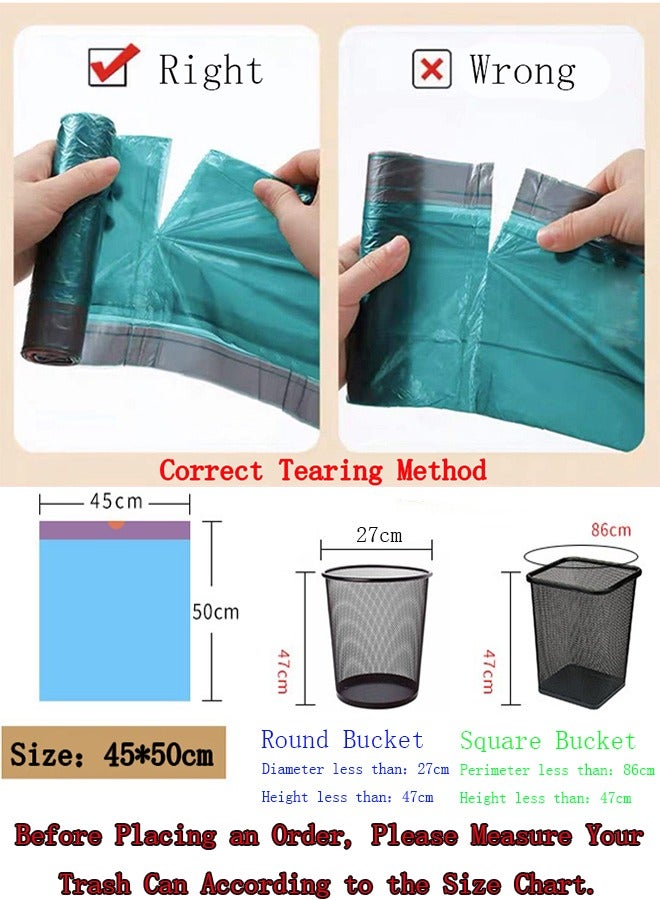 5-Rolls Household Garbage Bags,Garbage Can Plastic Bag,Drawstring Portable Classification Bag for Home Kitchen/Office/Hotels/Schools - Image 3