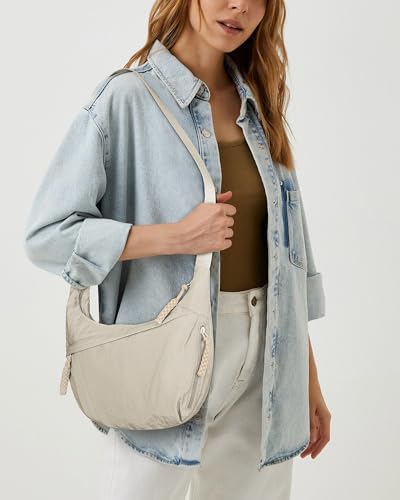 Lushandy Nylon Crescent Crossbody Bags for Women Large Hobo Crossbody Purse Travel Luna Bag Multi-Pocket Shoulder Sling Bag - Image 3