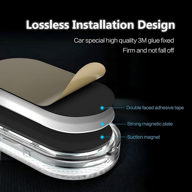 كاست ويف أضواء LED داخلية للسيارة تعمل باللمس، قابلة لإعادة الشحن عبر USB مع 6 حبات LED ساطعة، إضاءة طوارئ (أرجواني) - Image 5