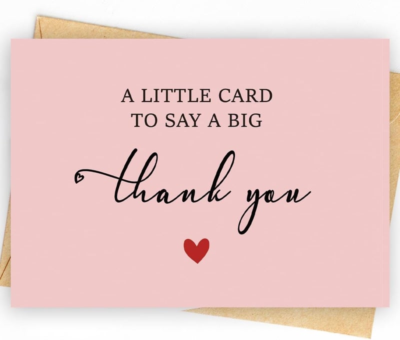 Thank You Cards Pack of 25 – Simple Elegant Design, Premium Cardstock, 13.5 x 9.5 cm, Blank Back for Personalized Messages, Ideal for Small Business Packaging, Customer Orders & Gift Wrapping - Image 1