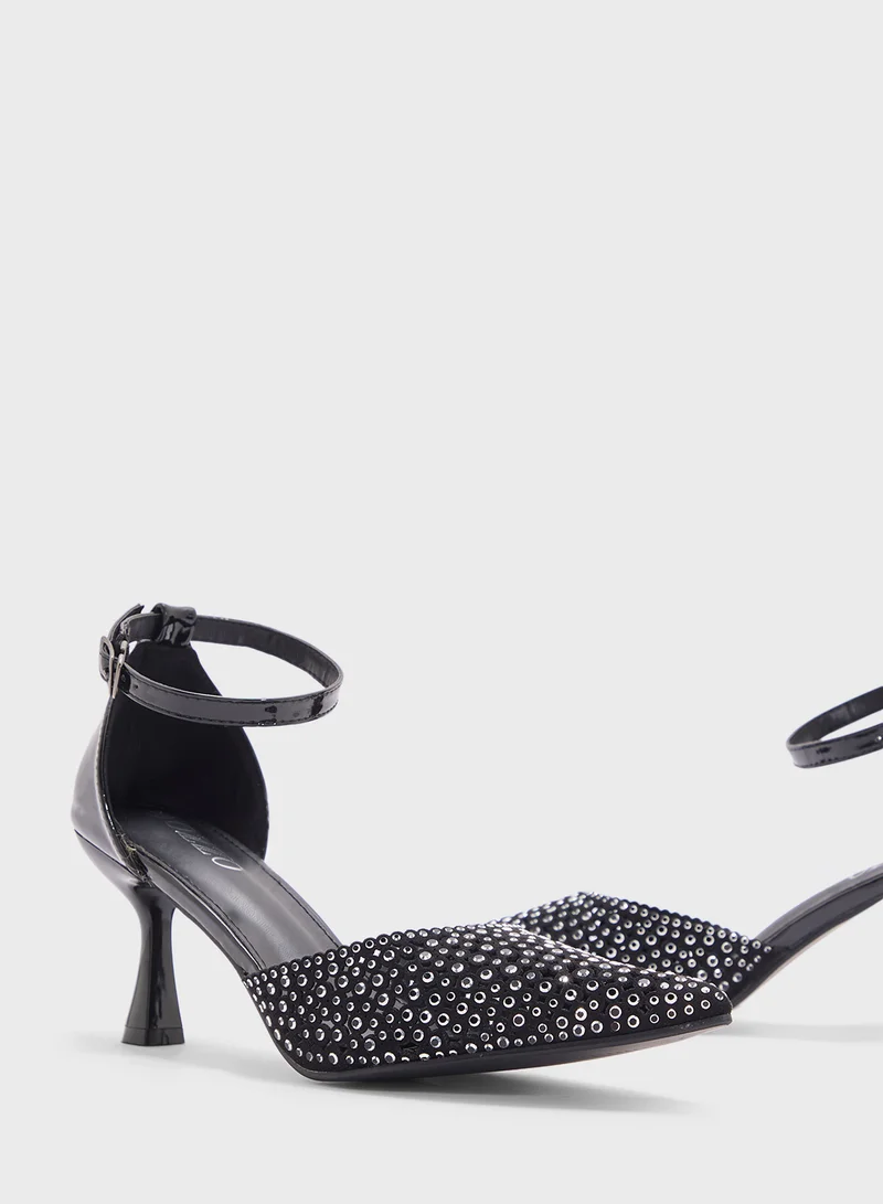 OZZO High Heeled Diamante Pump