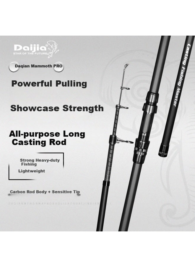 Daijia Mammoth Pro Single Rod Long Casting Pole Super Hard Casting Rod For Big Fish 3.9m Black Gold Edition