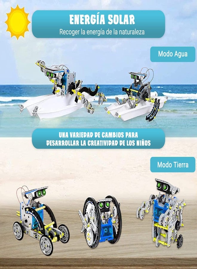 Uplayteck Solar Robot Kit for Kids - 13 in 1 STEM Science Educational Toy Building Science Toys Set - Educational Science Robotics Kits Gifts for Kids 8+ Years Old - Image 3