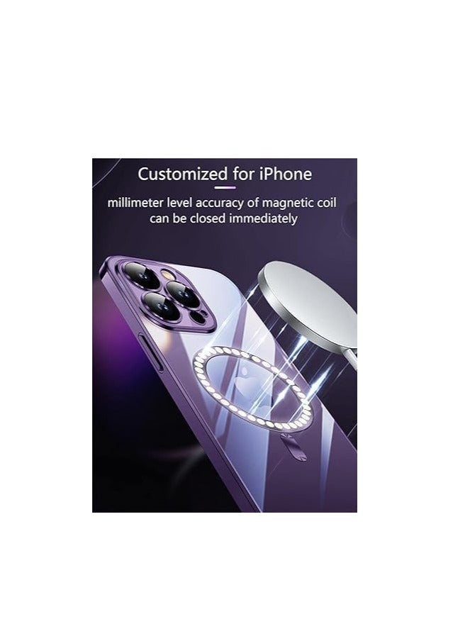 ten.tech Transparent Magnetic Protection Cover Compatible with MagSafe for iPhone 12 Pro Max Mobile Phone, Anti-Shock and Anti-Scratches, and Camera Lens Protector (Dark purple) by Tin Tech  - Image 4