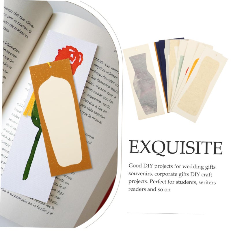 Chinese Style Graffiti Paper Bookmarks with Tassels 10 Sets for Crafts School Supplies - Image 5