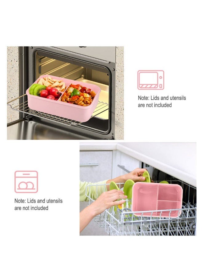 joyzzz Lunch Box for Adults and Kids 3 Compartment Lunch Box with Fork - Durable Perfect Size - Leak-Proof - Reusable - BPA Free and Freezer Safe Food Containers - Image 4