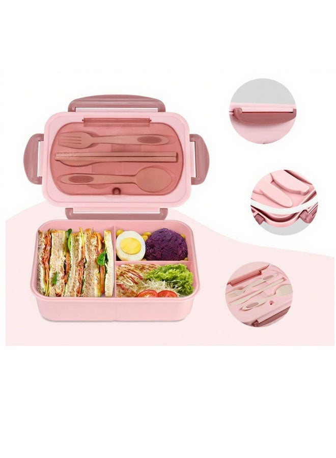 joyzzz Lunch Box for Adults and Kids 3 Compartment Lunch Box with Fork - Durable Perfect Size - Leak-Proof - Reusable - BPA Free and Freezer Safe Food Containers - Image 2