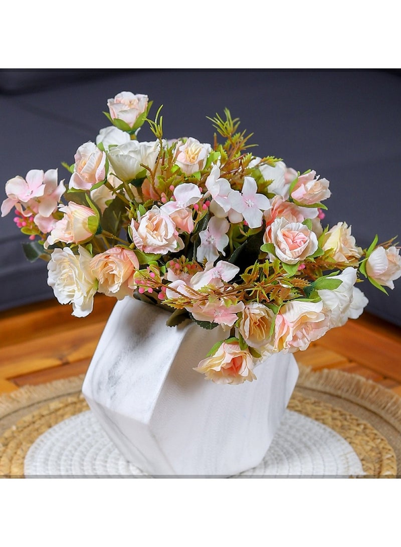 Huitich Artificial Mini Roses for Effortless Elegance White  - Image 4