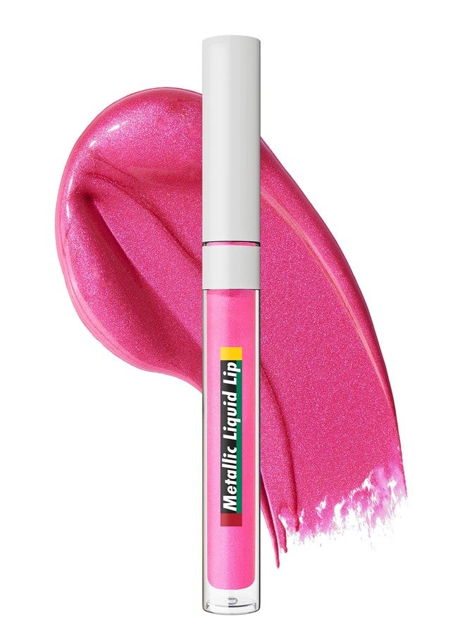 Black Radiance Cross Colours Metallic Liquid Lip, Moisture-Rich Ultra Glossy Finish, Pigment-Loaded Formula with Micro Glitter, Soft Paddle Applicator, Cruelty-Free - Fresh Drip Pink - Image 1