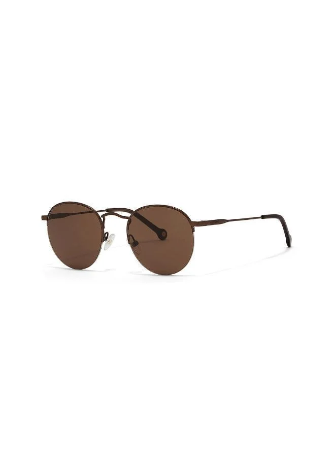 30Sundays Retro,Unisex Sunglasses, Round Sunglasses, UV Protection: UV400 (Brown,Brown)
