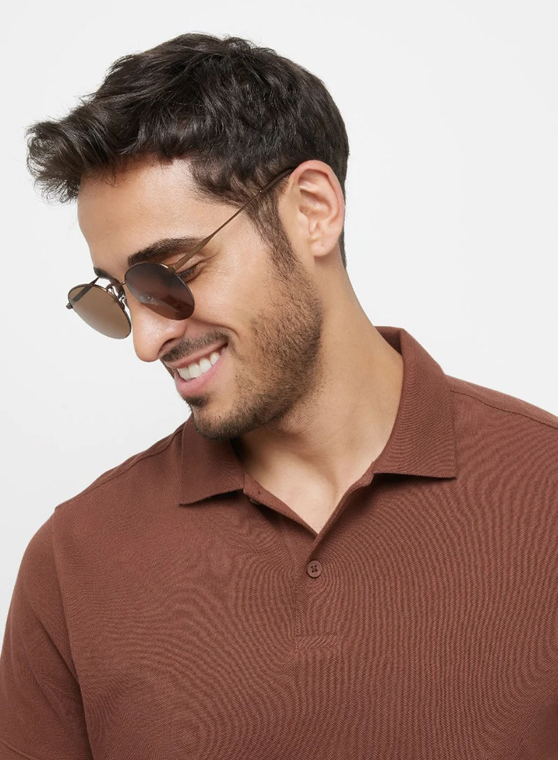 30 سندايز Retro,Unisex Sunglasses, Round Sunglasses, UV Protection: UV400 (Brown,Brown)