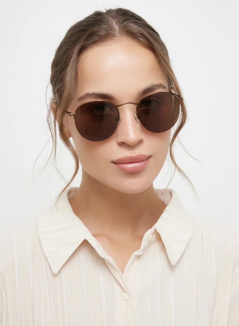 30 سندايز Retro,Unisex Sunglasses, Round Sunglasses, UV Protection: UV400 (Brown,Brown)