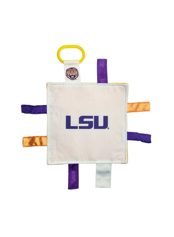 The Learning Lovey Louisiana State University Crinkle Learning Lovey Sensory Plush Blanket - Tag Toys for Babies - Baby Stroller Toys - Sports Team Pride MVP Registry Gift w/Stroller Clip (8 x 8 Tag Toy)…