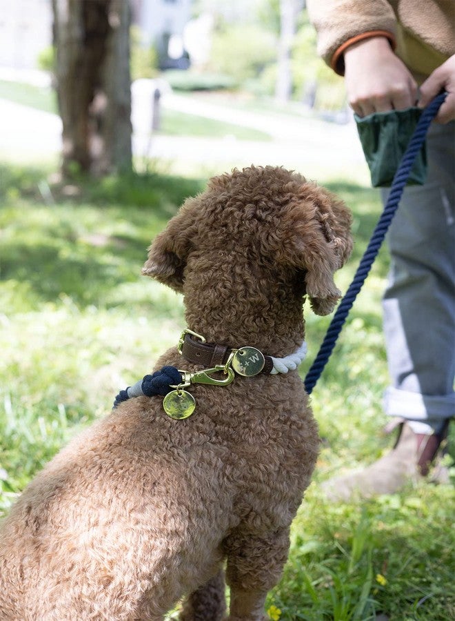 GENTLEMEN'S HARDWARE Field & Wander - Rope Dog Collar, w/Gold Engravable Name Tag, Adjustable, Extra Tough Material, Natural Cream Color, 100% Recyclable Packaging (Size: 17"-21") - Image 2