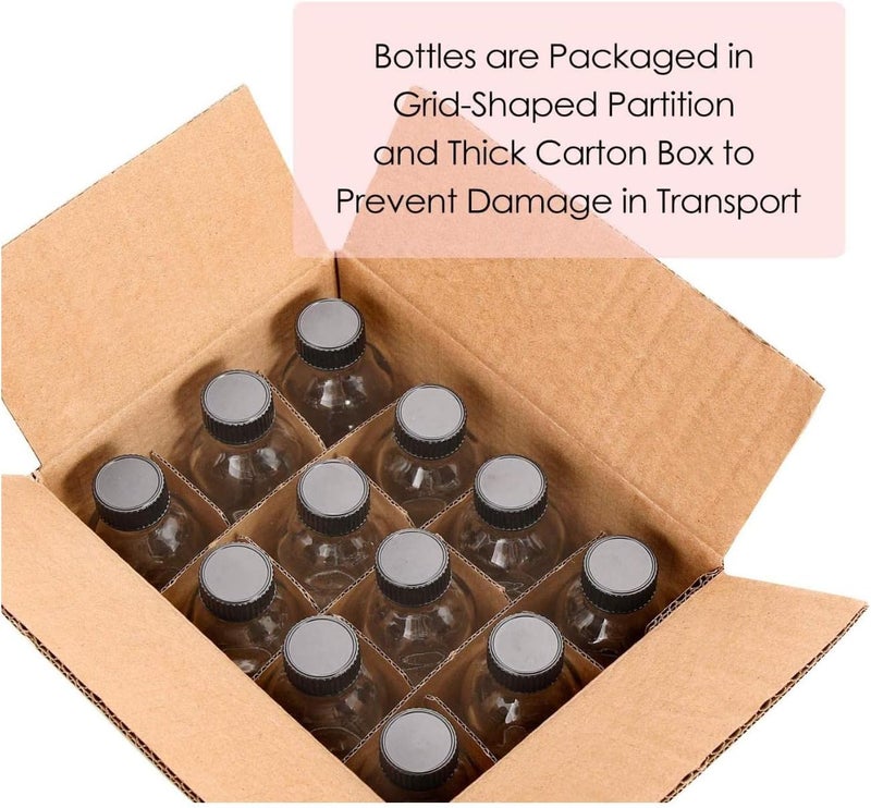 FUFU 12 Pack, 2 oz Small Clear Glass Bottles with Lids & 3 Stainless Steel Funnels - 60ml Boston Round Sample Bottles for Potion, Juice, Ginger Shots, Oils Simple multi-feature universal build - Image 5