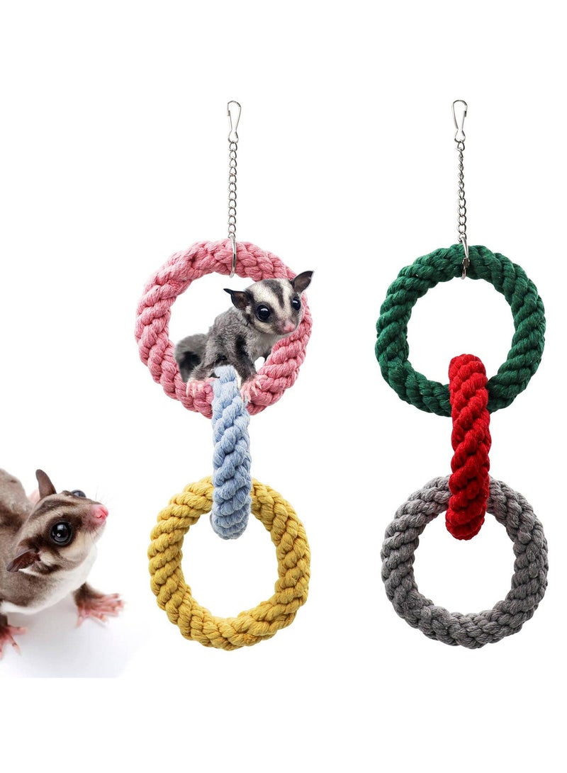 2Pcs Sugar Glider Climbing Rope Toys, Fun Swing and Perch Accessories for Sugar Gliders, Rats and Birds, Perfect for Exercise and Play - Image 1