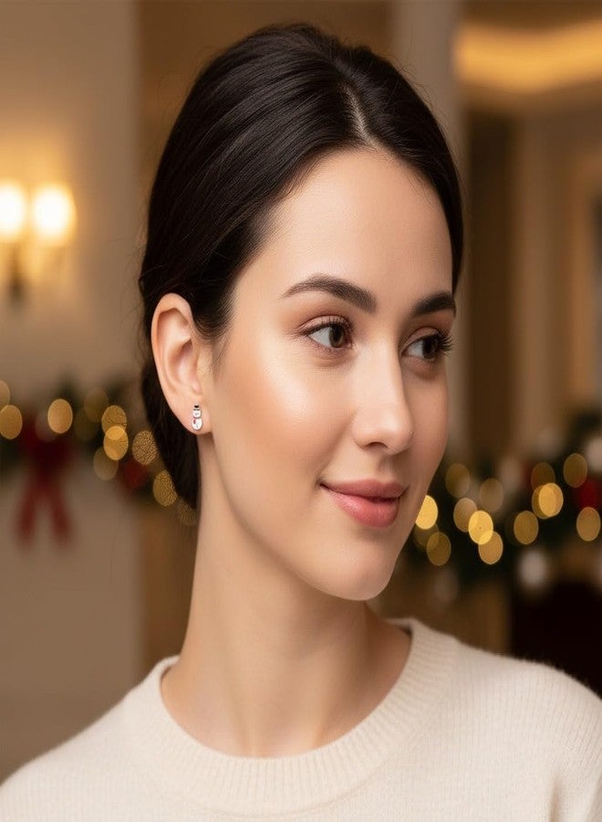 آيسروز أقراط صغيرة مرصعة برجل ثلجي من الفضة الإسترليني عيار 925 (خالية من النيكل/مضادة للحساسية) 10595 - Image 3