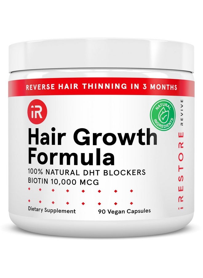 iRestore - Hair Growth Supplement - Hair Loss Vitamins For Women And Men - Has Biotin Multivitamins & Dht Blocker To Reduce Hair Thinning - Hair Regrowth Pills For Thicker Fuller Volume - 30 Days Supply - Image 1