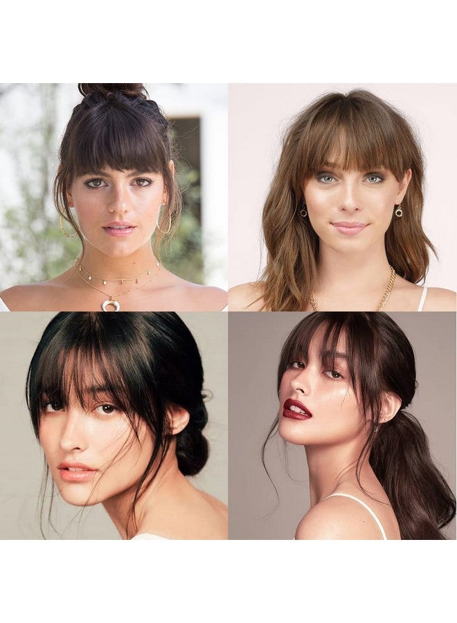BLUSHIA Double Clip in Bangs- Fake Bangs Synthetic Hair Bangs Clip (Pack of 1) Hair Extensions Wispy Bangs Clip On Air Bangs for Women, Brown Color - Image 4