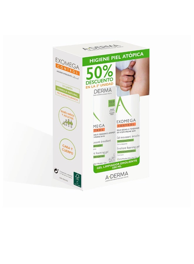 إيه-ديرما جل رغوي مرطب للتحكم في البشرة من أ-ديرما إكسوميجا، 2 × 500 مل - Image 1