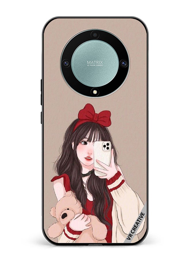 VR CREATIVE Protective Case Cover For Honor X9b Girl Holding Teddy Design Multicolour - Image 1