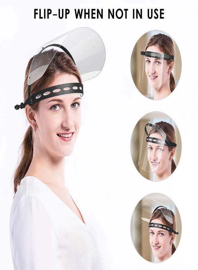 إيوا واقي وجه قابل للتعديل من إيوا (عبوة من قطعتين + 10 واقيات)، غطاء حماية شامل مع واقيات شفافة مضادة للضباب، واقيات وجه شفافة خفيفة الوزن (إطاران داعمان + 10 واقيات قابلة للاستبدال + 4 شرائط إسفنجية) - أسود - Image 3