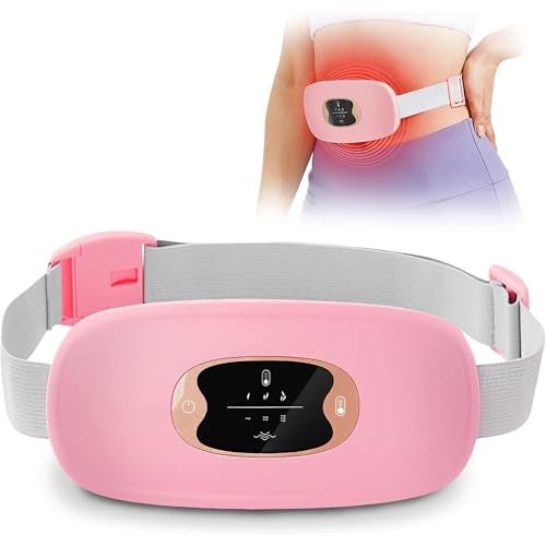 US1984 2 in 1 Period Heating Pad & Massagers | Cordless Period Cramp Relief | 3 Heat, 3 Massage Modes | Quick Heating Pad for Stomach, Back & Belly | Menstrual Period Pain Relief Pad for women (Pink) - Image 1