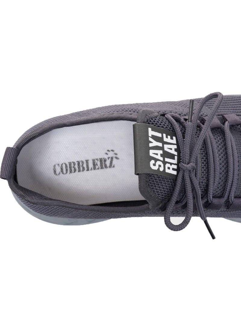 Cobblerz - Cobblerz Mens Lace-up Low Top Sneakers Grey - Image 1