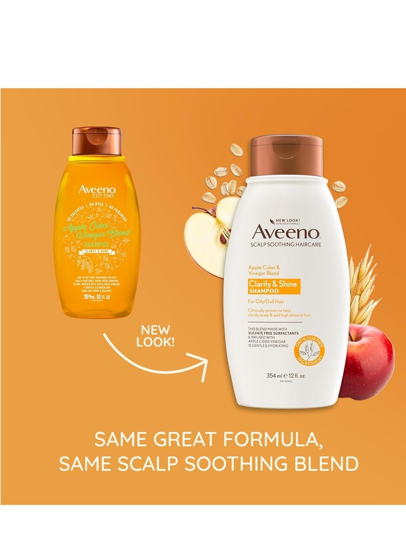 Aveeno Aveeno Apple Cider Vinegar Clarifying Shampoo, Shine Enhancing, 12 fl oz  - Image 2