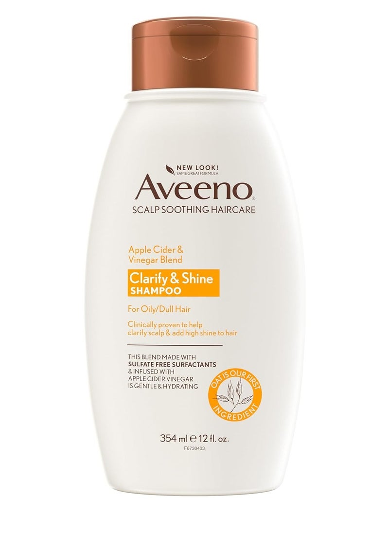 Aveeno Aveeno Apple Cider Vinegar Clarifying Shampoo, Shine Enhancing, 12 fl oz  - Image 1
