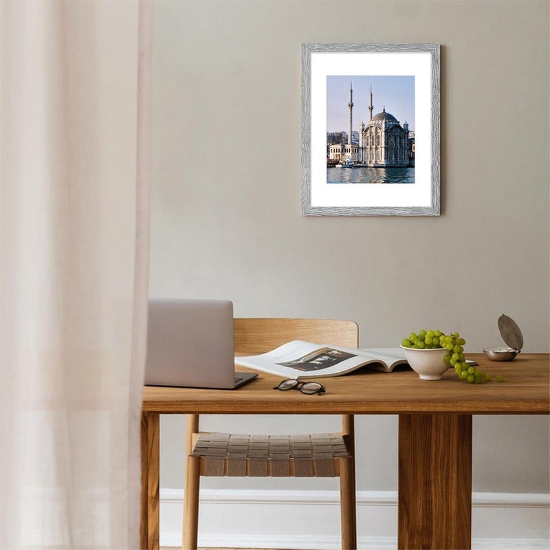 Vittanly 11x14 Picture Frame, Display Pictures 8x10 with Mat or 11x14 without Mat, Engineered Wood with Shatter Resistant Plexiglass, Photo Frame for Wall Mounting, Grey, 1 Pack - Image 2