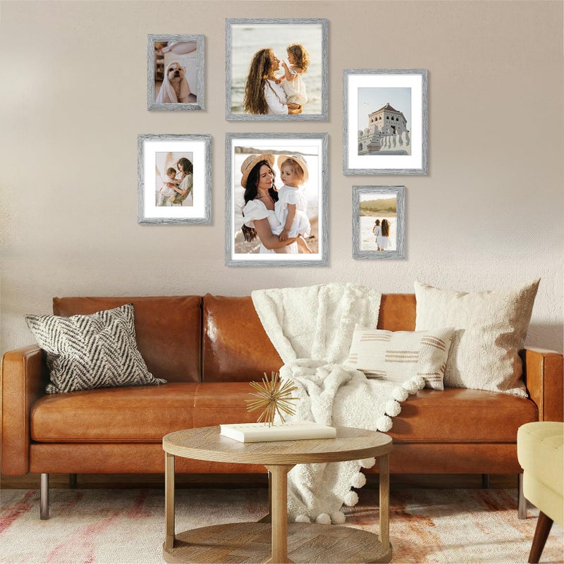 Vittanly 11x14 Picture Frame, Display Pictures 8x10 with Mat or 11x14 without Mat, Engineered Wood with Shatter Resistant Plexiglass, Photo Frame for Wall Mounting, Grey, 1 Pack - Image 3