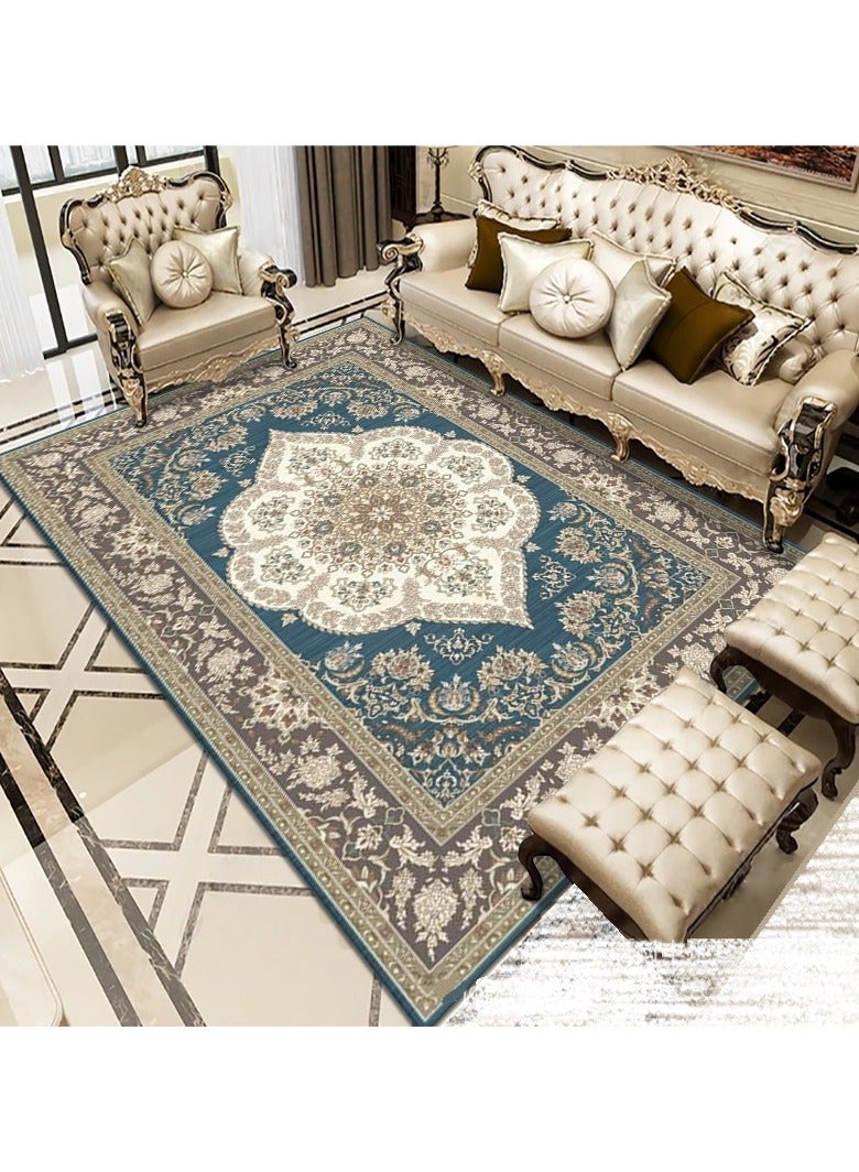 Loquat Polyester Fiber Machine Washable Persian Style Carpet - Image 1