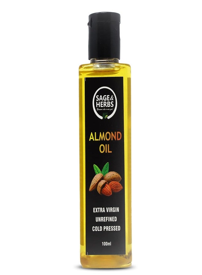 Sage & Herbs 100% Pure & Natural Cold Pressed Almond Oil - Rich in Vitamin E, Promotes Healthy Skin and Hair, Safe For Babies - Image 1