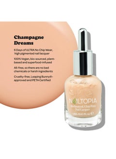 Nailtopia Plantbased Chip Free Nail Lacquer Non Toxic, Biosourced, Longlasting, Strengthening Polish Champagne Dreams (Light Beige) 0.41Oz  - Image 2