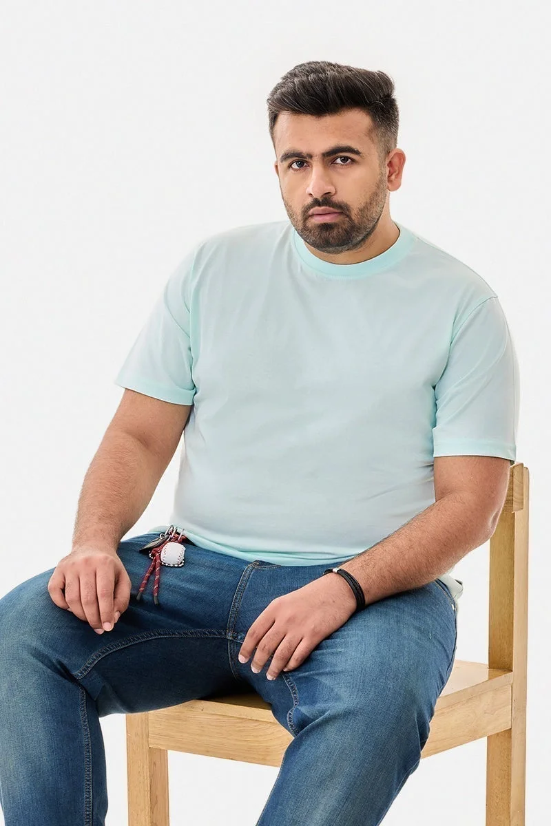 سنيتش تيشيرت قطن % مقاس كبير بقصة عادية