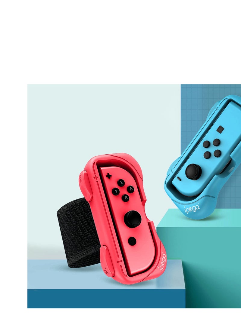 SYOSI Switch Wrist Bands Switch Grip Kit 2 in 1 Wrist Strap for Just Dance 2022 2021 2020 for Switch Controller Game, Handle Grips for Nintendo Switch Controllers Switch Joy Cons-BlueRed - Image 3