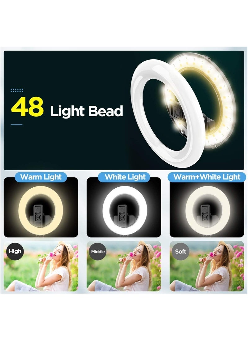 ELTRAZONE Selfie Ring Light Tripod Bluetooth Selfie Stick,Cell Phone Holder LED Selfie Light Stand for Live Stream Photography  - Image 4